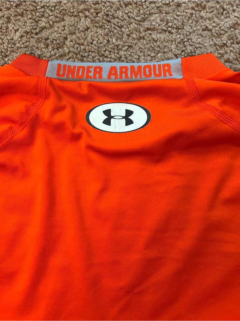 Under Armour Heatgear Men’s Bright Orange Compression Performance Tee SM S - Picture 3 of 3